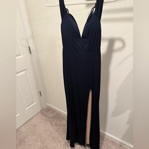 City Studio Blue Maxi Dress with Slit